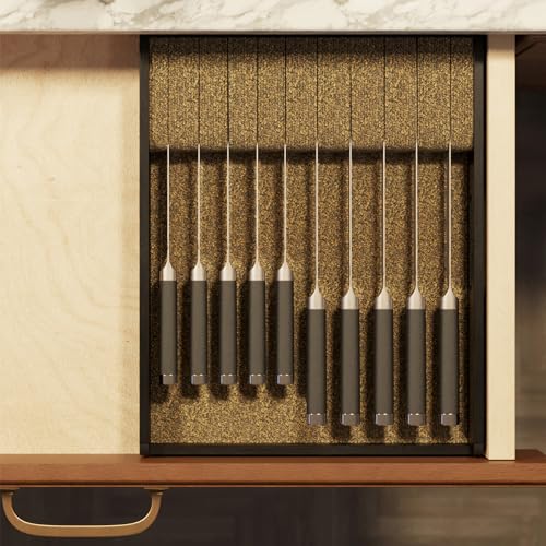 Large Knife Drawer Organizer Bamboo Insert Dock