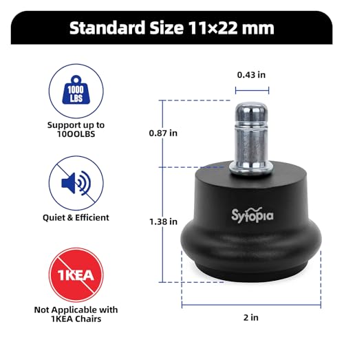 Bell Glides Replacement Office Chair or Stool Swivel Caster Wheels