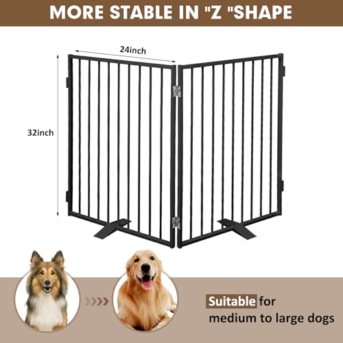 Metal Freestanding Dog Gates with Door
