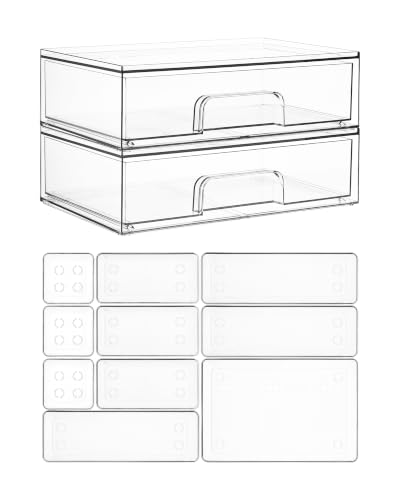 Stackable Storage Drawers Small & Wide & High & Mini