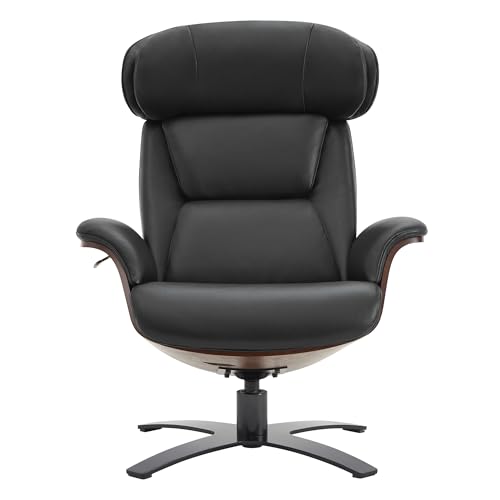 Reclining Swivel Chair with Adjustable Headrest and Ottoman for Living Room