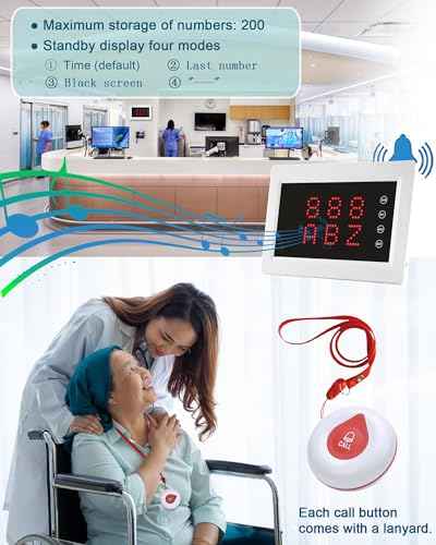 Caregiver Pager System 1200+ft Nurse Call System with Buttons