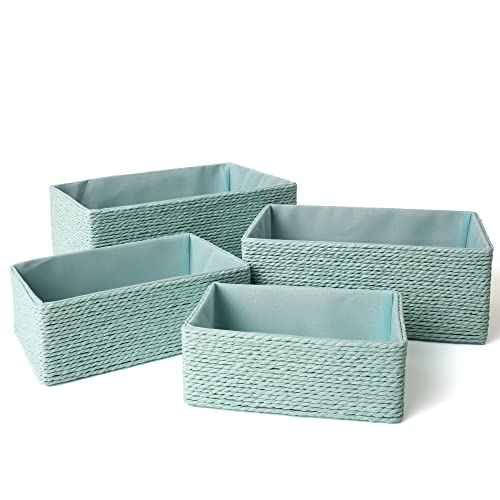 Storage Wicker Baskets for Bathroom Organizing Set of 4