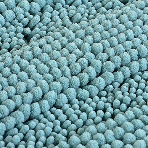 Bathroom Rugs Bath Mats Sets Super Absorbent Chenille Striped Bath Mats Non Skid Machine Wash Dry Rugs for Bathroom Floor Set of 2