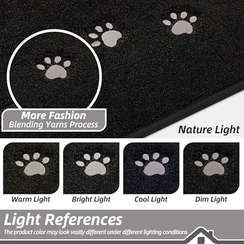 Dog-Door-Mat Non-Slip Entryway Rug Resist Dirt Indoor Door Mats Low-Profile Welcome Mat Washable Front Door Mat Absorbent Dog Mat for Dirty & Wet Paws and Wet Shoes