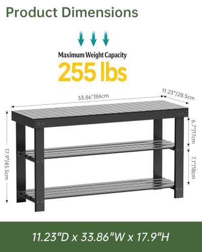 Bamboo Shoe Rack Bench