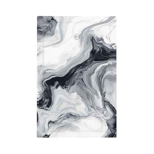 Abstract Marble Ink Texture Grey Marble Print Light Switch Cover Plate 1 Gang No Device Blank Electrical Wall Plates Faceplate Decorative Switch Plate for Bathroom Kitchen Decor
