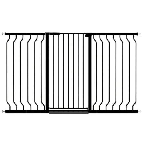Black 40.55" Extra Tall Wide Baby Gate Pressure Mounted Walk Through Child Kids Safety Toddler Tension Pet Dog Gates with Extension for Doorways Kitchen