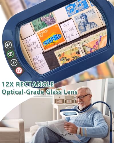 Rectangle Magnifying Glass with Light and Stand