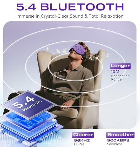 Sleep Mask Headphones Bluetooth 5.4 with 3D Removable Hot & Cold Compress