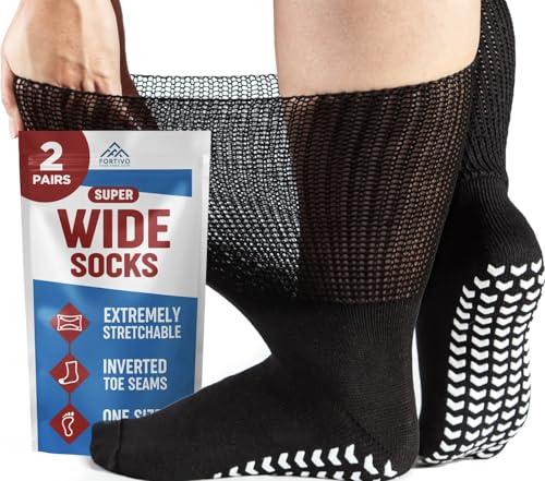 2 Pairs Extra Wide Socks for Swollen Feet