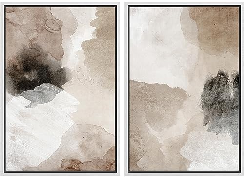 Framed Canvas Print Wall Art White Heron Pair in Marsh Coastal Illustrations Modern Art Decorative Bohemian Colorful for Living Room