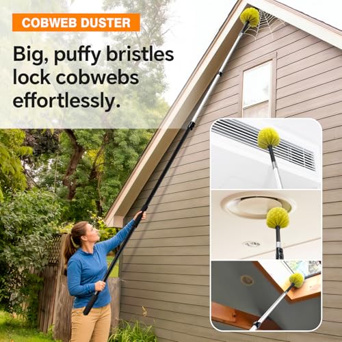 Cobweb Duster with Extension Pole for Cleaning