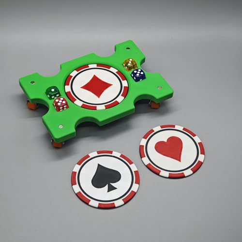 Card Holder 9 Deck Plastic Revolving Card Game Holder Playing Cards Tray Rotating 360° Organizes Multiple Decks for Canasta