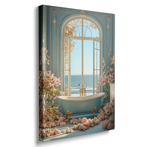 Framed Flower Landscape Canvas Wall Art Ready to Hang