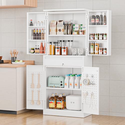 71'' Metal Kitchen Pantry Storage Cabinet with Drawer & 4 Doors