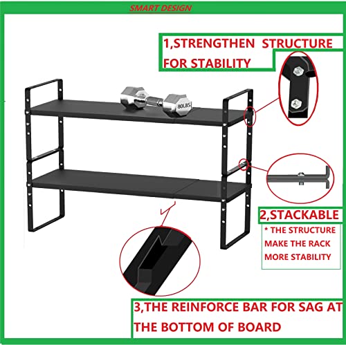 Expandable Stackable Spice Rack Cabinet Shelf Organizer in Cabinets Shelves Kitchen Cupboard Organization Stack up Racks Pantry Countertop Storage