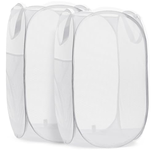 Collapsible Mesh Pop Up Hamper with Side Pocket