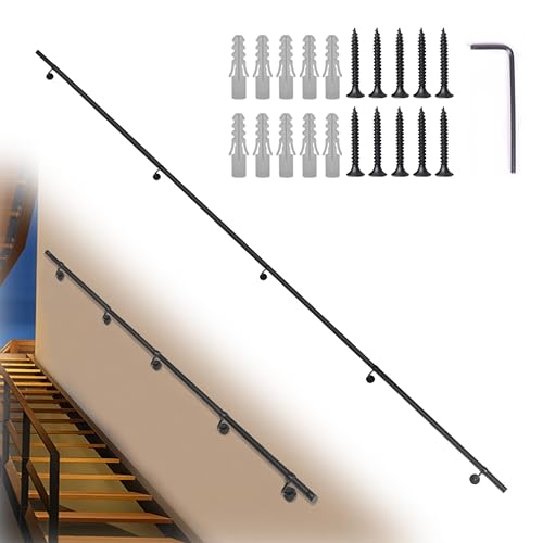 12Ft Industrial Metal Stairs Handrail Kit
