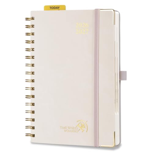 2026 2027 Academic Daily Planner One Page Per Day Hardcover Appointment Book with Hourly Time Slots
