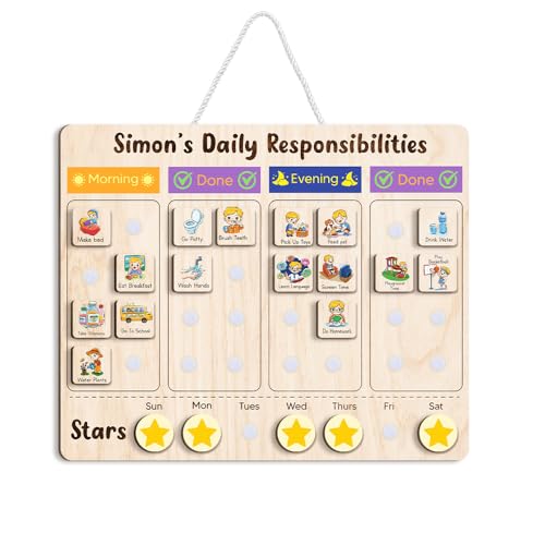 Personalized Wooden Daily Routine Chart