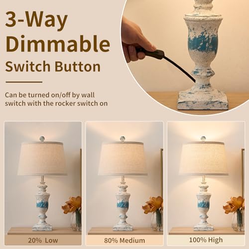 Farmhouse Table Lamps Set of 2