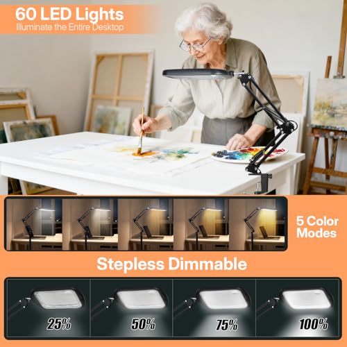 30X 10X Extra Large Floor Magnifying Glass with Light and Stand
