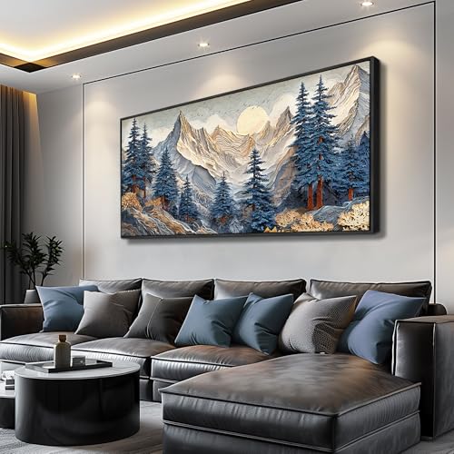 Canvas Wall Art For Bedroom Framed Wall Decor For Living Room Modern Office Artwork For Walls Beach Painting Forest Tree Landscape Pictures Nature Abstract Decoration Ready To Hang Home Decor