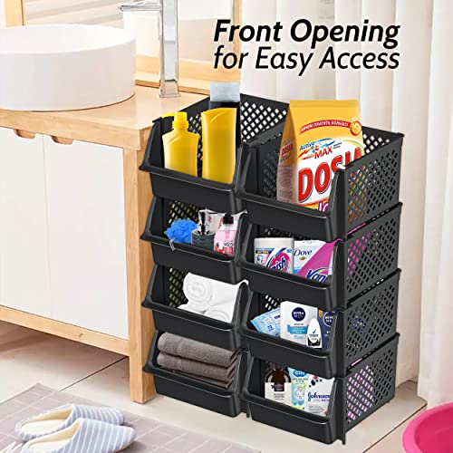 Stackable Storage Bins Open Front for Pantry Storage