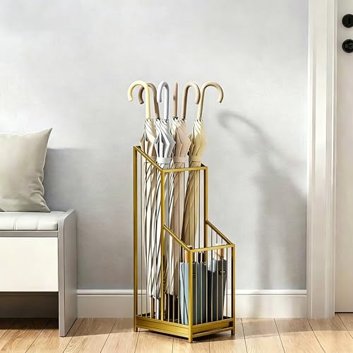 Elegant Metal Umbrella Storage Stand Rack Waterproof Entryway with Decorative