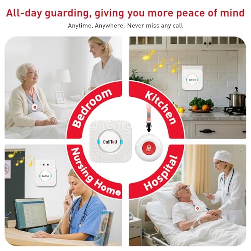 Caregiver Pager Wireless Call Button 500+ Feet for Home
