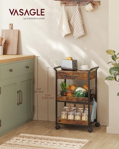 Storage Cart Rolling Utility Cart with Table Top