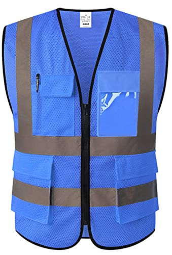 Reflective Safety Vest for Men & Women High Visibility Class 2 Vest with Pockets Meets ANSI Standards
