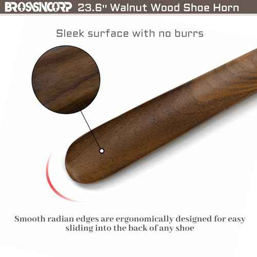 Wooden Shoe Horn Long Handle 23.6" for Seniors Helper