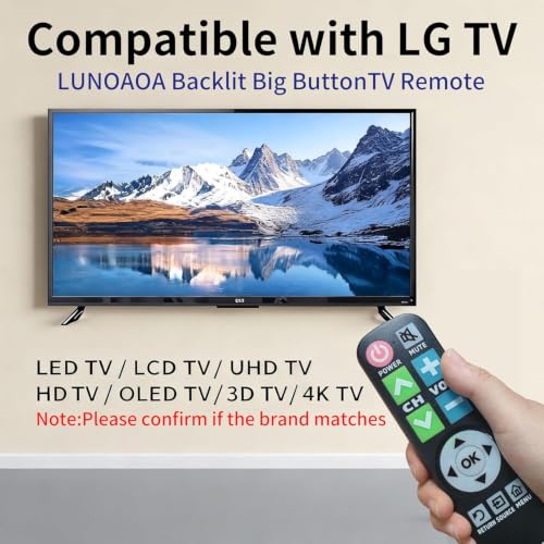Backlit Big Button TV Remote Replacement