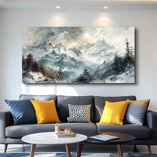 Wall Art for Living Room Canvas Wall Decor for Bedroom Office Wall Decoration Landscape Paintings Modern Purple Lake View Wall Pictures Artwork Hotel Room Home Decor Ready to Hang 20x40 in