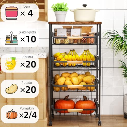5 Tier Rolling Utility Cart