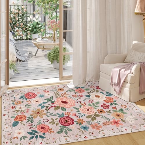 Floral Rug Black