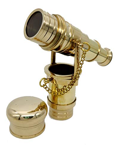 s Brass Walking Stick Vintage Handle Victorian Telescope Head Foldable Steampunk Accessories Wooden Walking Stick Cane for Men and Women