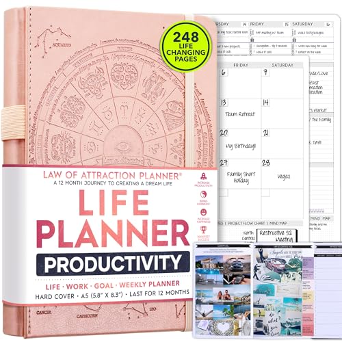 Life Planner Deluxe Undated Planner Weekly and Monthly Manifestiing Journal
