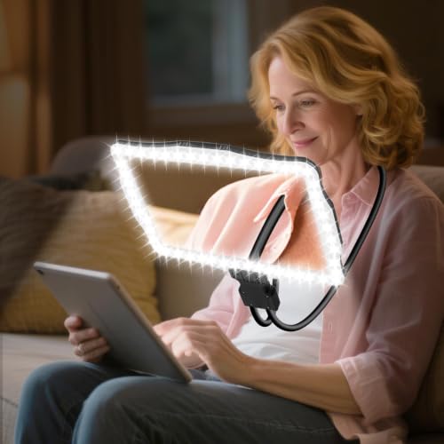Large 10X Hands Free Magnifying Glass with Light for Reading