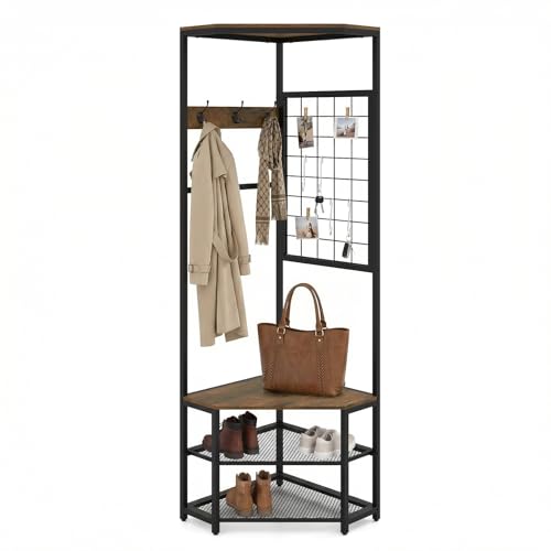 Corner Hall Tree with Shoe Bench