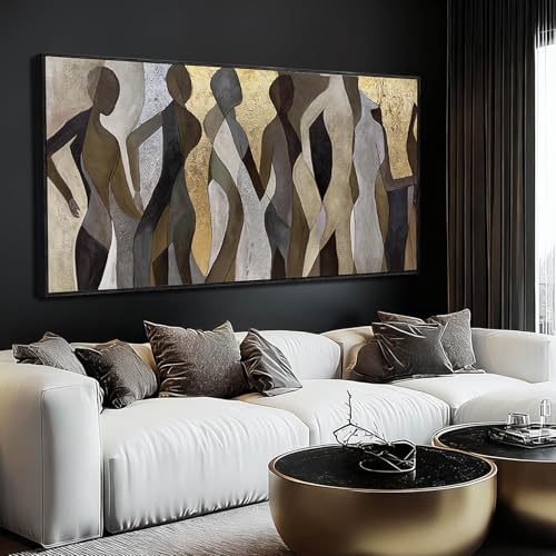 Large Wall Art for Living Room Pink Wall Decor White Flowers Artwork Canvas Poster Pictures Black Arts Abstract Gold Paintings for Girls Women Room Office