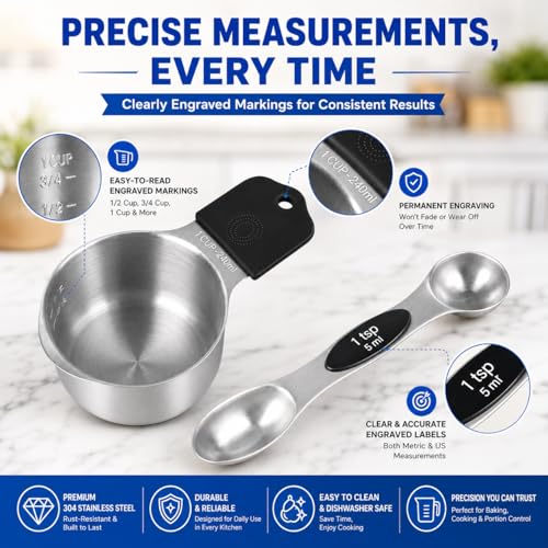 Magnetic Measuring Cups and Spoons Set