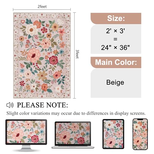 Floral Rug Black