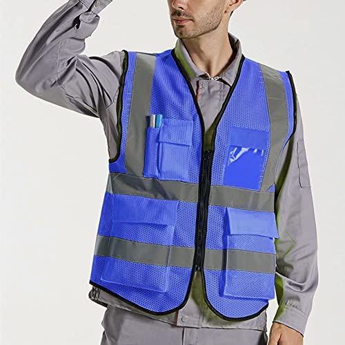 Reflective Safety Vest for Men & Women High Visibility Class 2 Vest with Pockets Meets ANSI Standards
