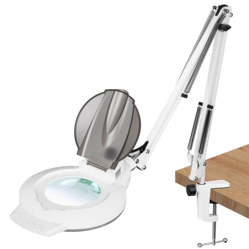 2200 Lumens Magnifying Glass with Light Stand and Clamp
