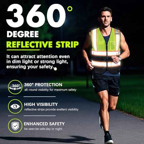 4 Pcs Safety Vest for Men Women Reflective Hi Vis Shirt