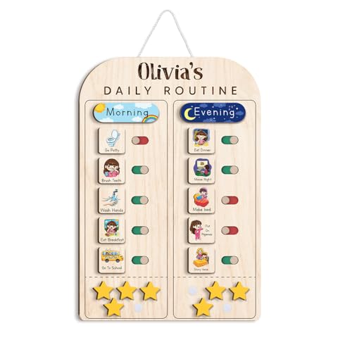 Wooden Chore Chart for Kids Visual Schedule
