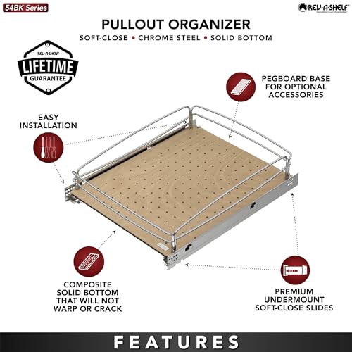 Pull Out Kitchen Cabinet Storage Organizer with Solid Bottom and Undermount Soft